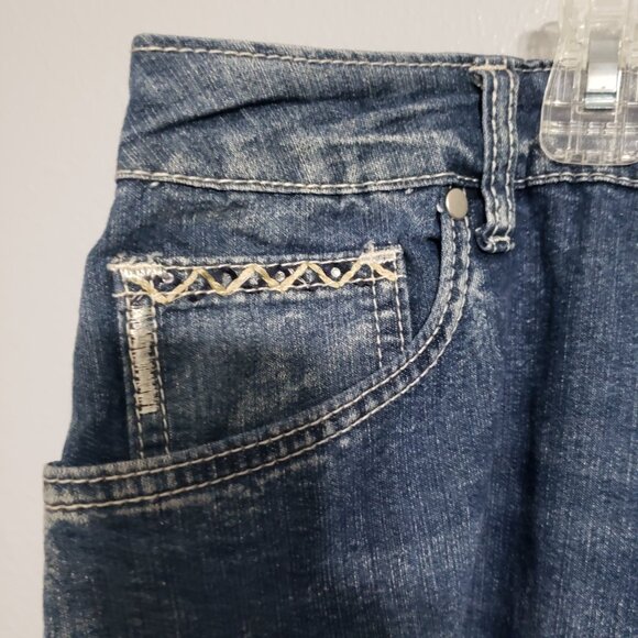 Denim Maxi Skirt 22W Plus Size Long Modest A-Line Straight Rhinestone Blue Jean - Picture 9 of 12